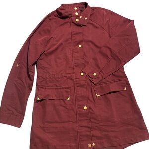 Women’s A New Day Burgundy Coat with Gold Accents